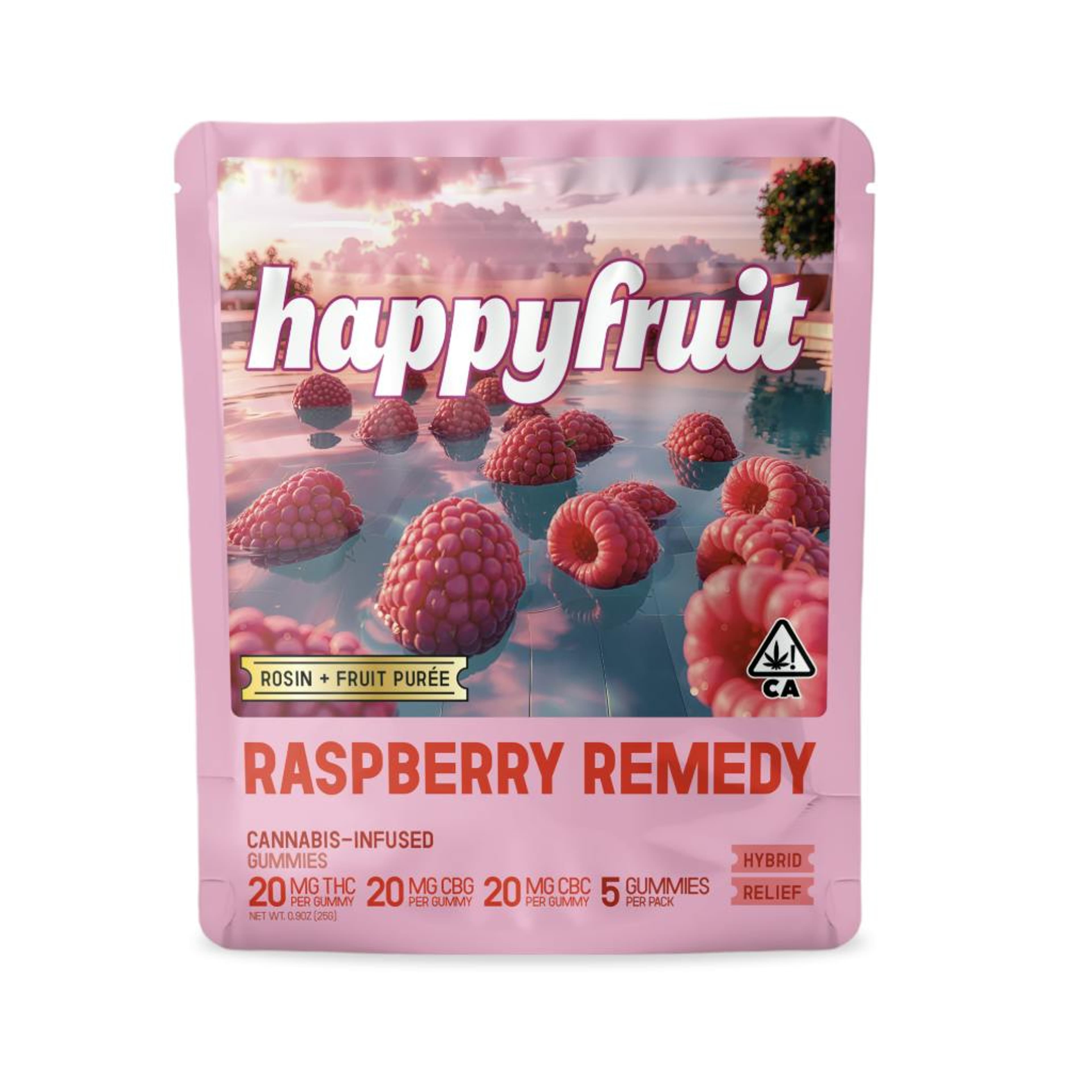 Happy Fruit - Raspberry Remedy - Rosin Gummies (5pk) - 100mg THC / 100mg CBC / 100mg CBG *B2G2 EVERYDAY* - Happy Fruit - RR - Gummy 5pk - 100mg - $15.99 - Edibles