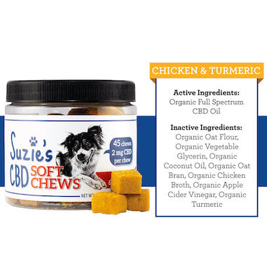 CBD Dog Soft Chew Treats 2MG/90MG - Chicken & Turmeric