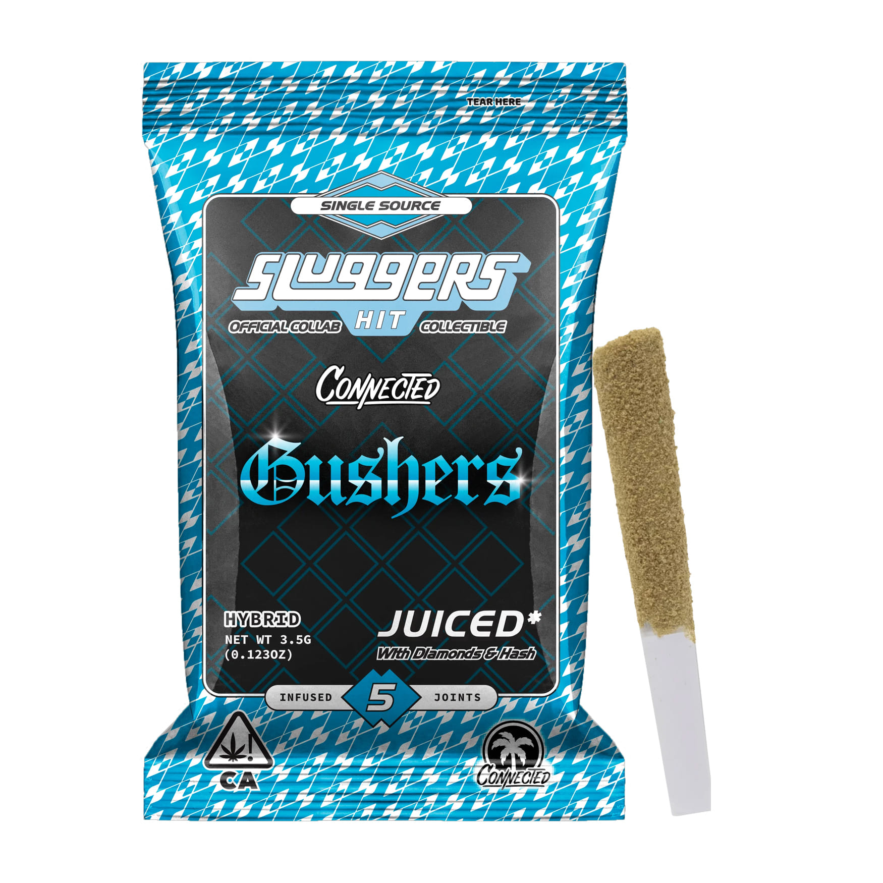 Gushers (H) - Connected Collab - 5pk Infused Prerolls - Sluggers - Gushers (H) - $40 - Pre-Rolls