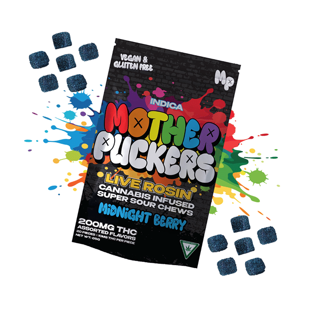 Live Rosin Super Sour Chews 200mg - Midnight Berry