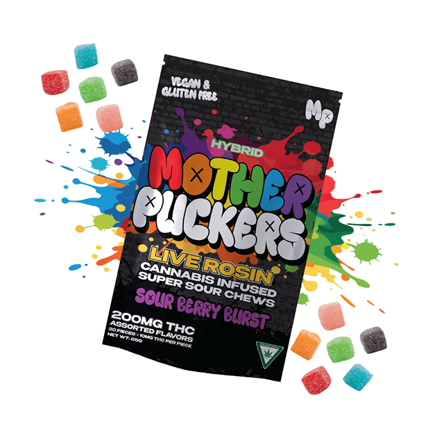 Live Rosin Super Sour Chews 200mg - Sour Berry Burst