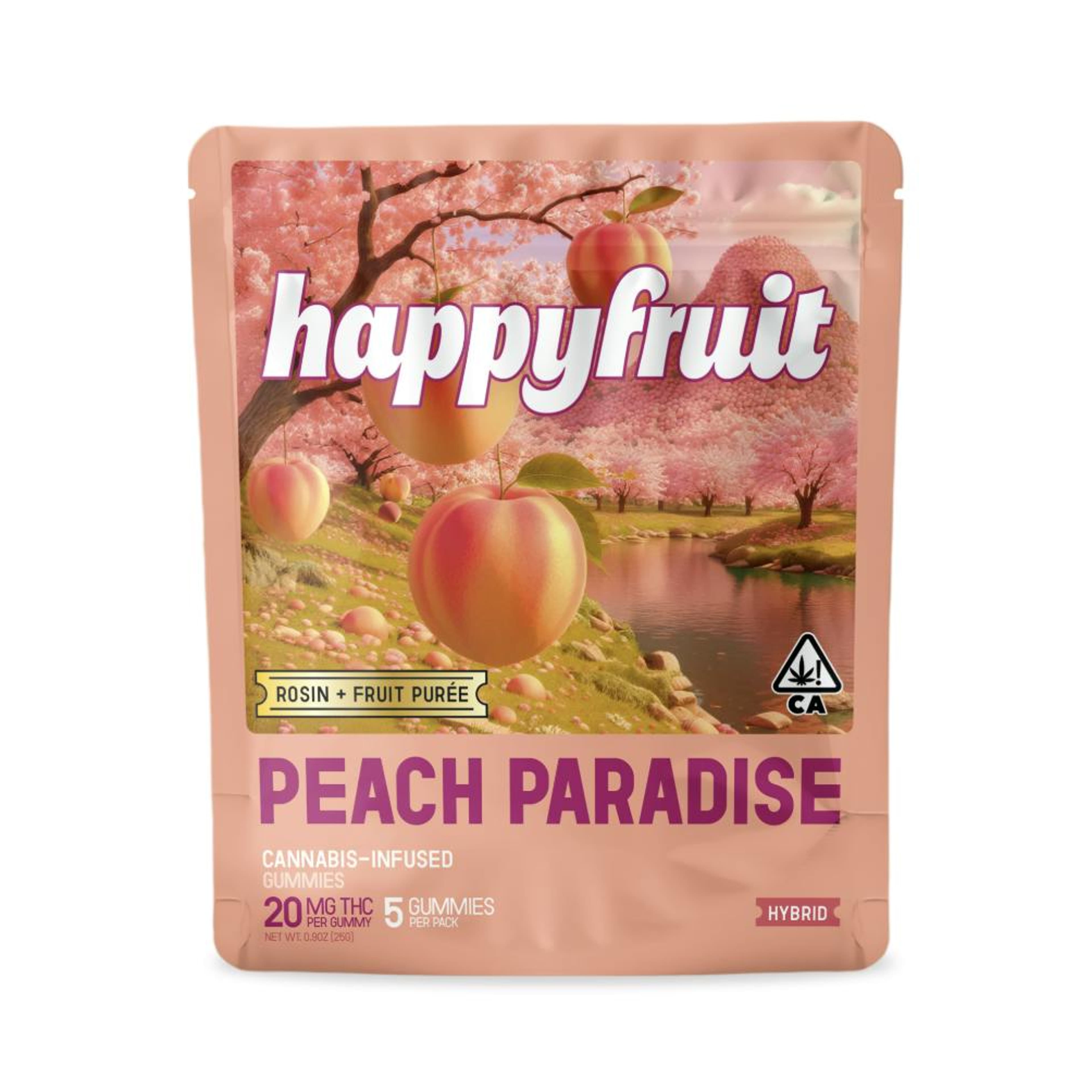 Happy Fruit - Peach Paradise - Rosin Gummies (5pk) - 100mg *B2G2 EVERYDAY* - Happy Fruit - PP - Gummy 5pk - 100mg - $15.99 - Edibles