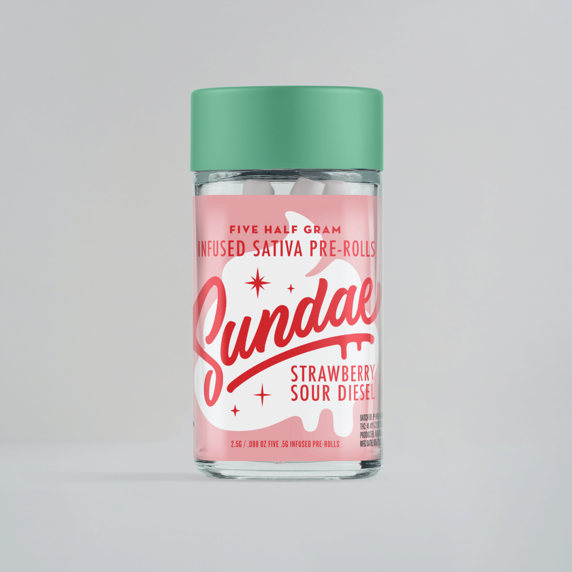 Sundae — Strawberry Sour Diesel - .5g Infused Prerolls(5pk)