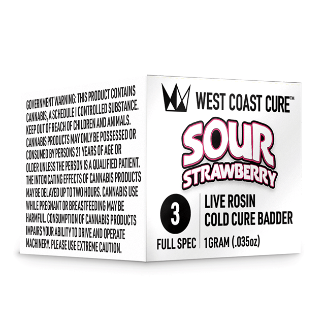 T3 | Sour Strawberry | 1g Live Rosin Cold Cure Badder