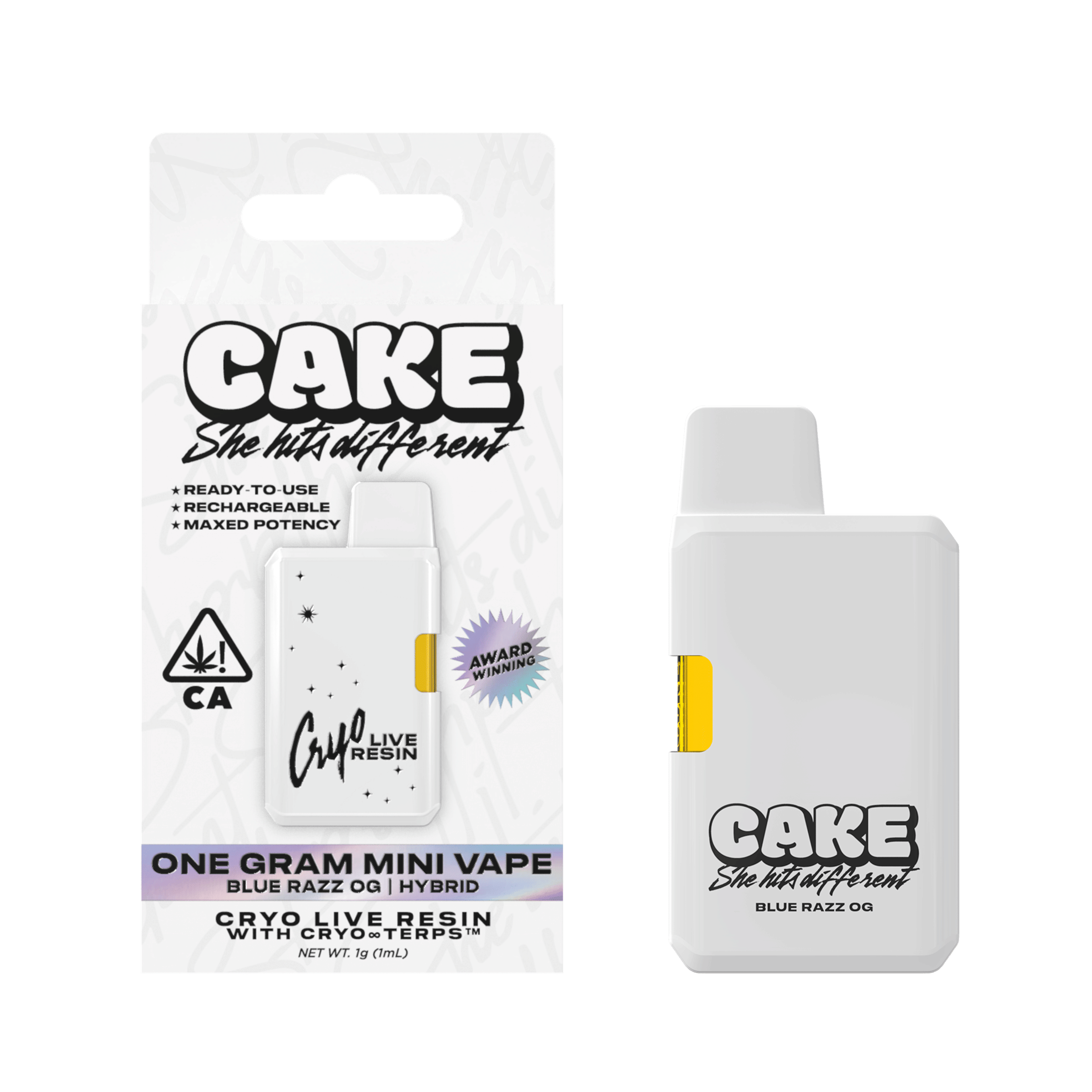 CAKE Cryo Live Resin | 1g - Blue Razz OG -hybrid - CAKE she hits different - - $30 - All-In-Ones