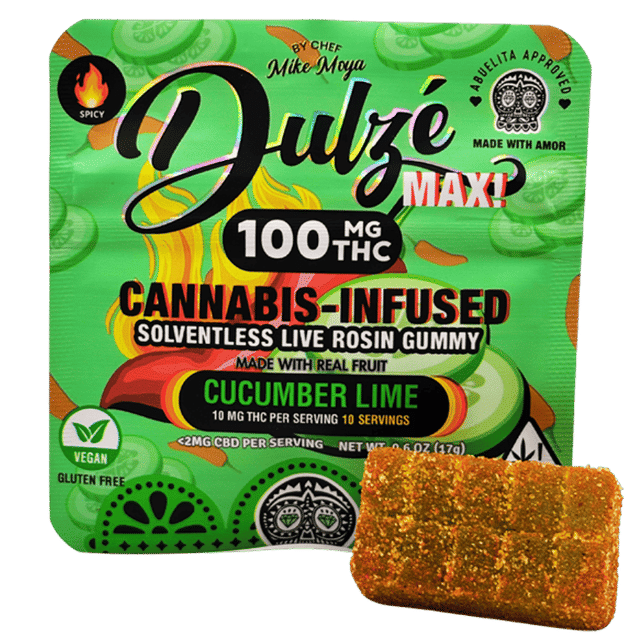 Cucumber Lime Max - One-Piece - Live Rosin Spicy Gummy - 100 mg