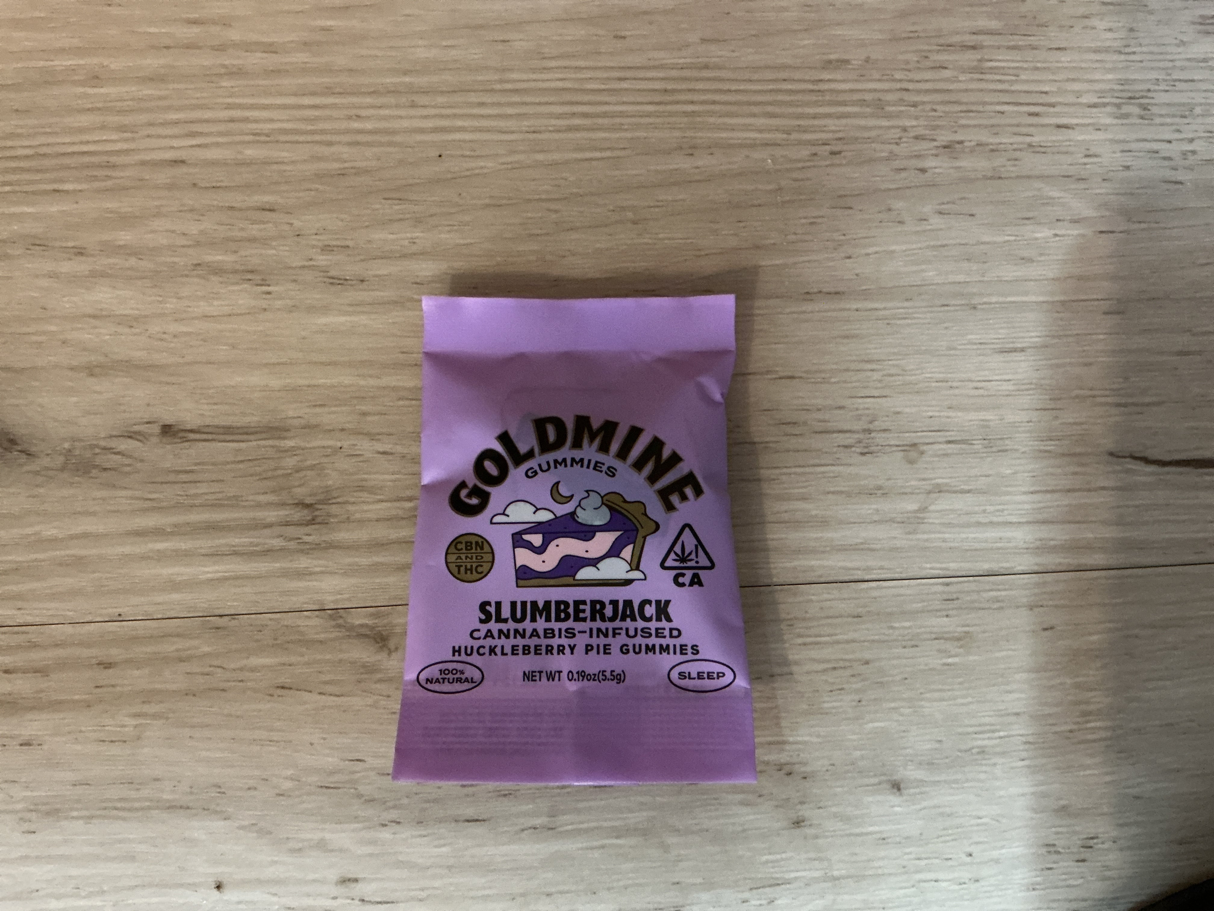 gold mine Slumberjack Huckleberry Pie Gummy 10-Packs (Sleep, 10 MG THC + 2 MG CBN)