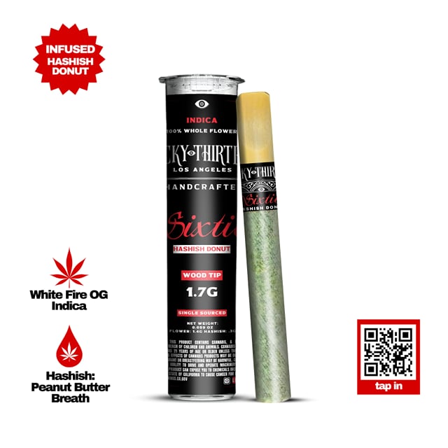 White Fire OG Hashish Donut Infused Pre-Roll 1.7g