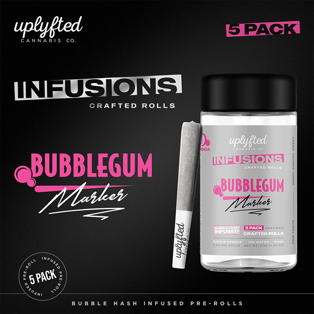 Bubble Hash Infused Pre-Roll Pack (5x.5g) - Bubblegum Marker