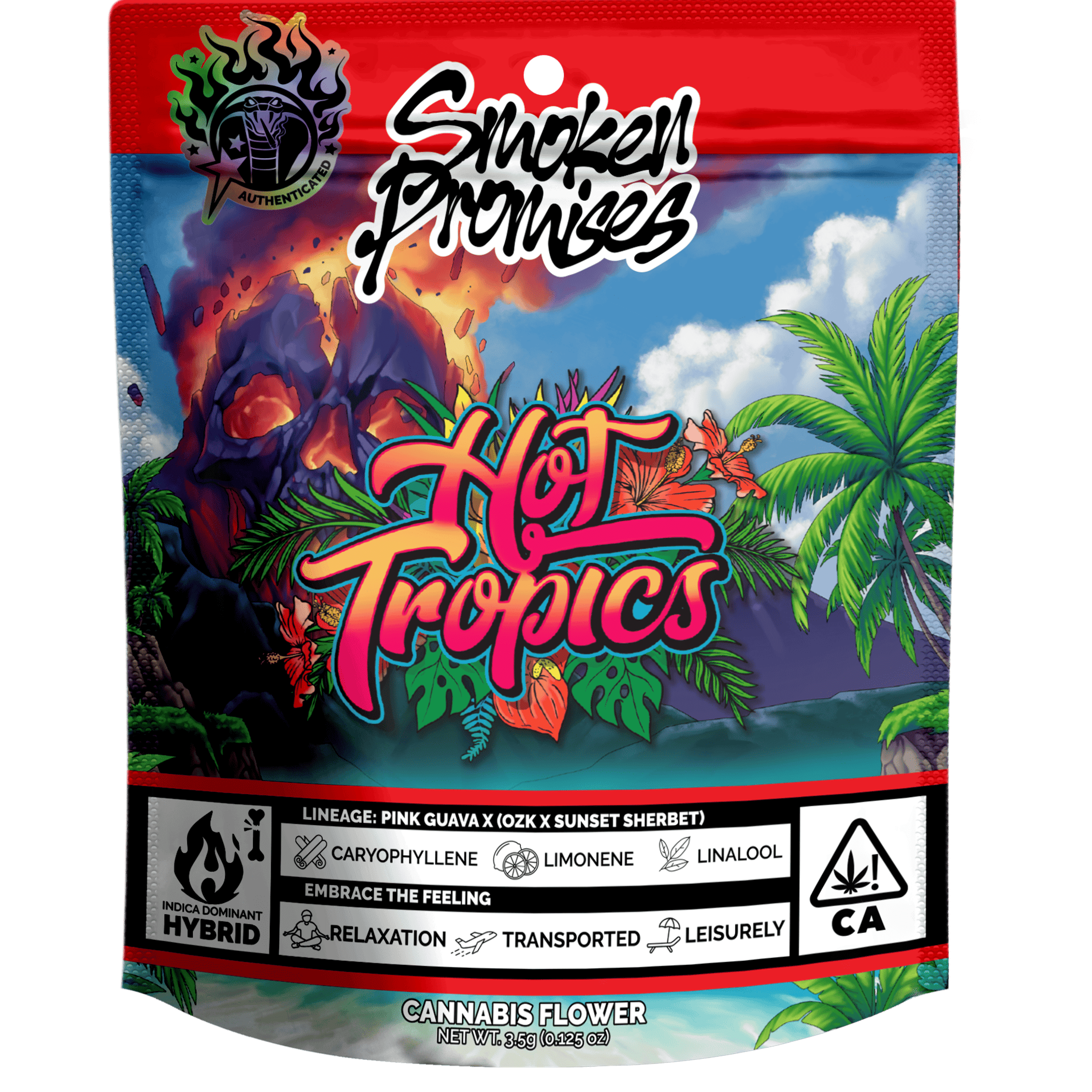 Smoken Promises | 3.5g - Hot Tropics - Indica Hybrid - Smoken Promises - - $25 - Flowers