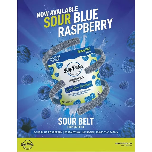 Sour Blue Raspberry - Gummy Belts - Rosin - 100mg