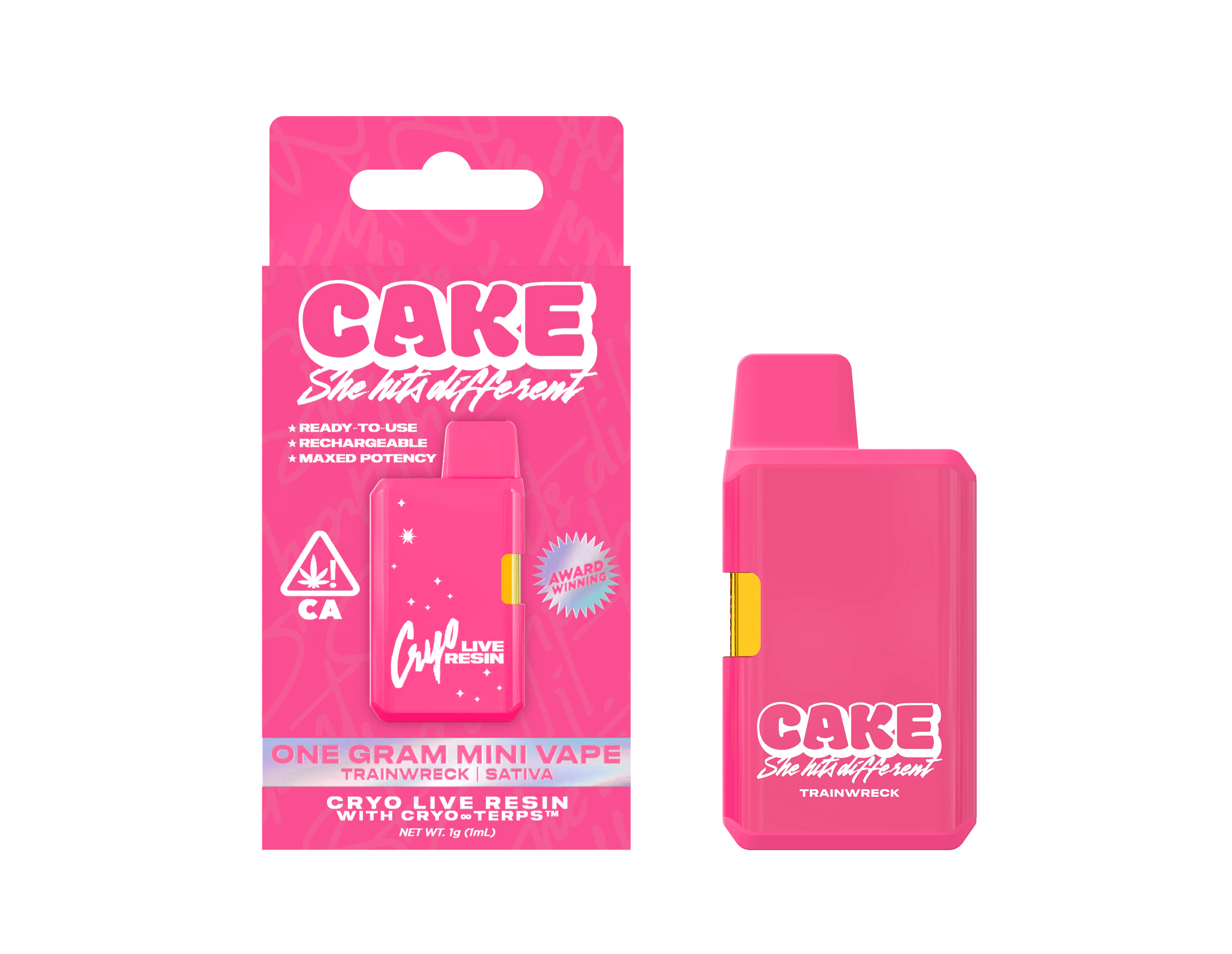 CAKE she hits different: Trainwreck 1g AIO Cryo Live Resin Mini