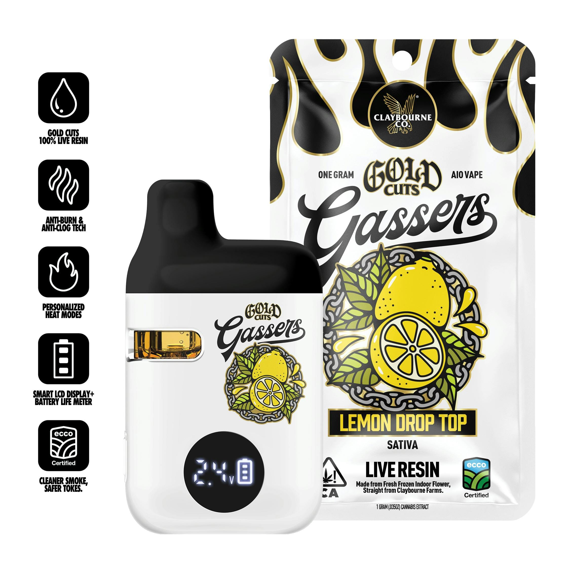 Claybourne Co. — Claybourne Co. Gassers Gold Cuts 1G Vape AIO