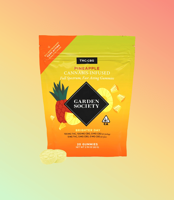 LOYALTY: PINEAPPLE 1:1 CBG:THC GUMMIES | BRIGHTER DAY | GARDEN SOCIETY