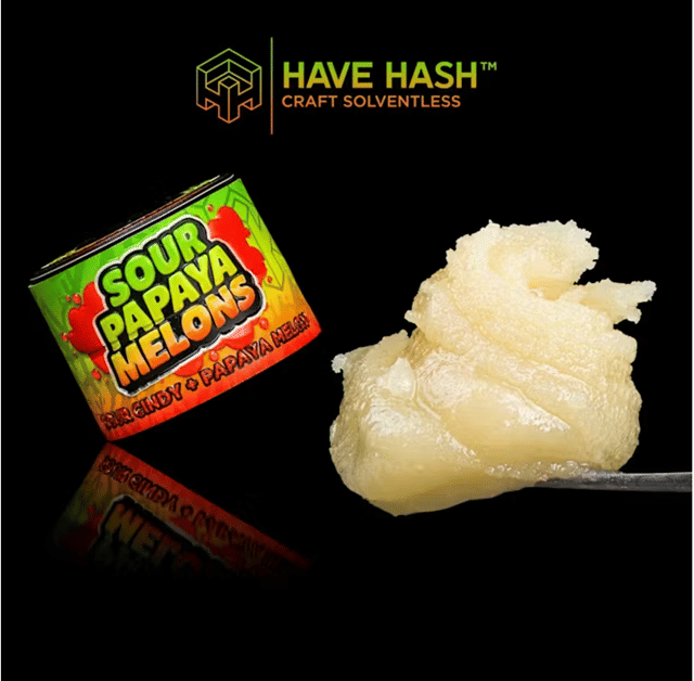 Sour Papaya Melon Tier: 2 Private Reserve (@MendojaFarms) - Cold Cure Live Rosin (1g)
