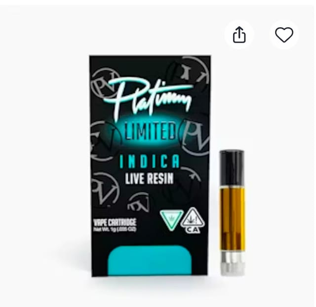 Platinum Vape - 1g Live Resin Cartridge - Honeydew - Indica