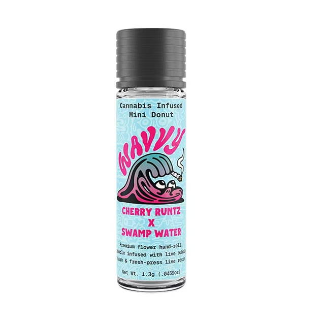 CHERRY RUNTZ X SWAMP WATER - 1.3G Cannabis Infused Mini Donut - Live Bubble Hash & Fresh Press Live Rosin