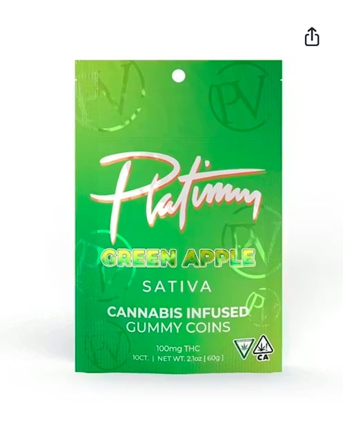 Platinum Vape - 100mg Distillate Gummy - Green Apple