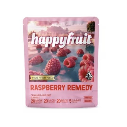 Happy Fruit - Raspberry Remedy - Rosin Gummies (5pk) - 100mg THC / 100mg CBC / 100mg CBG