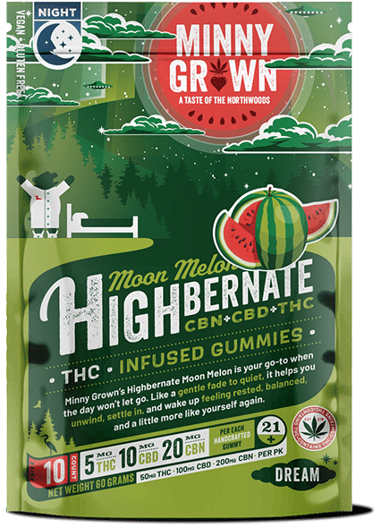 Moon Melon Hibernate - 5mg Hemp THC / 10mg CBD / 20mg CBN Gummies - 10pk