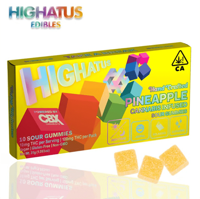 Highatus - Pineapple - Sour Gummies - 100mg