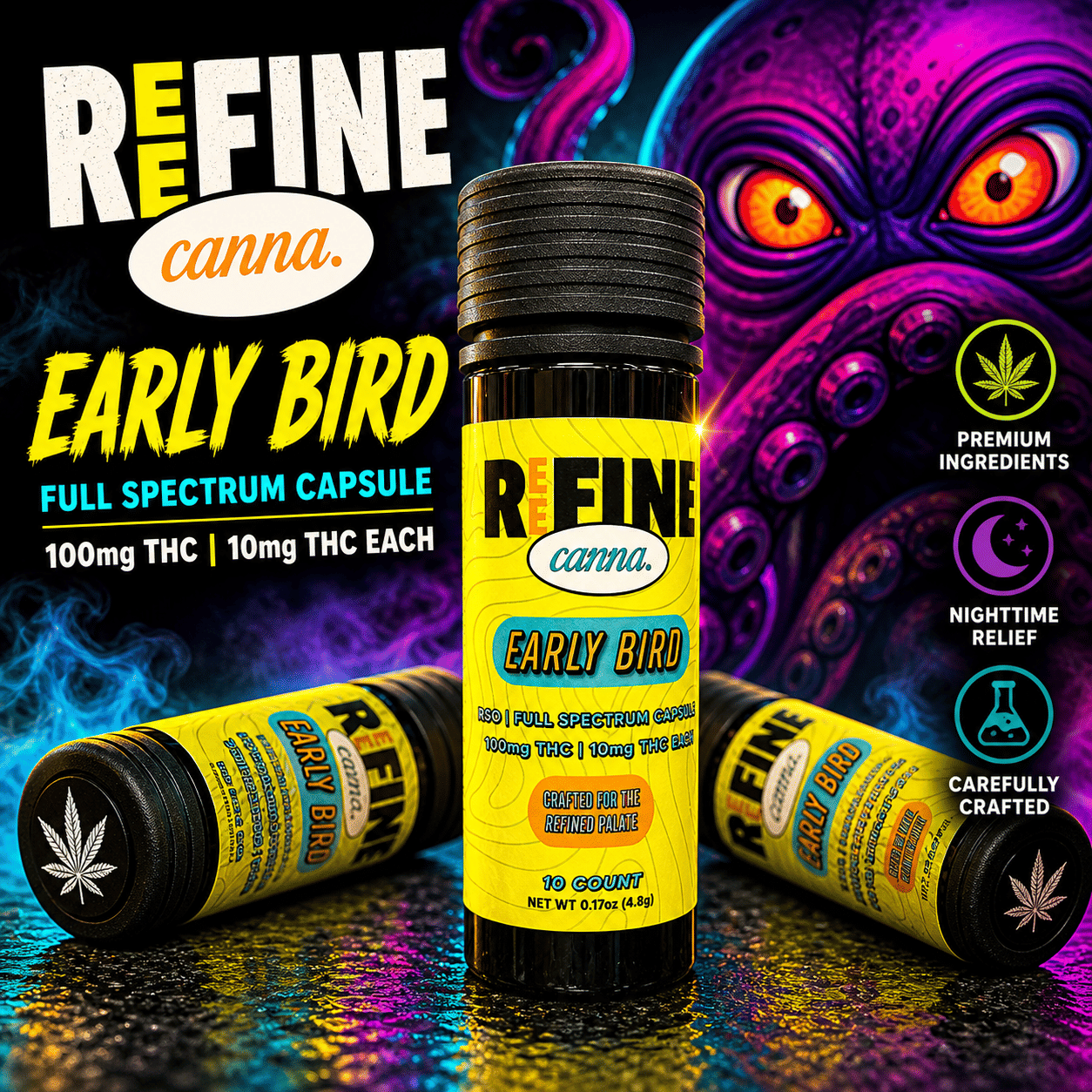 Early Bird RSO Full-Spectrum Capsules
