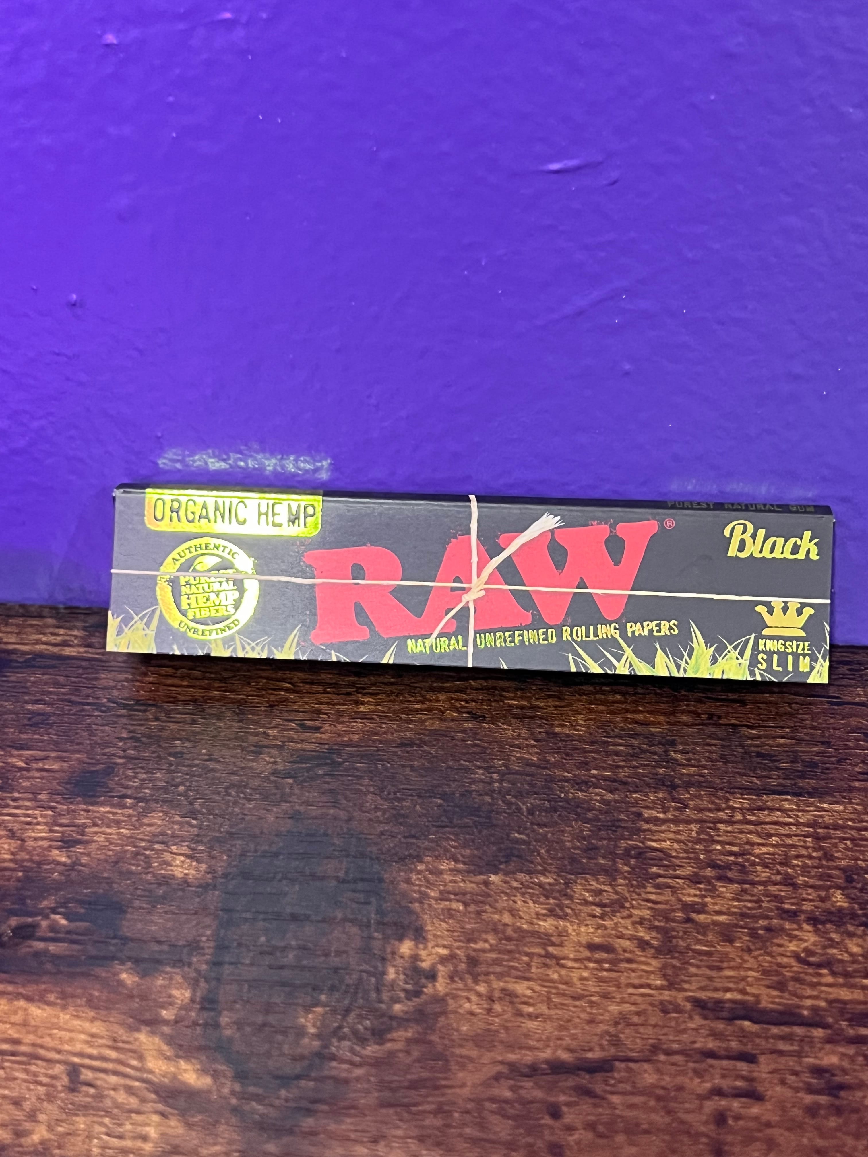 Raw Black King Size Slim Organic Hemp Papers