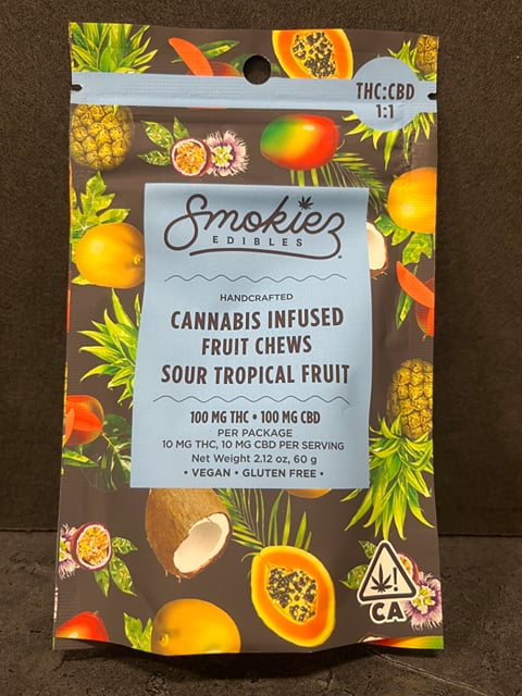 *SALE* 1:1 Sour Tropical CBD Fruit Chew Bag 100mg
