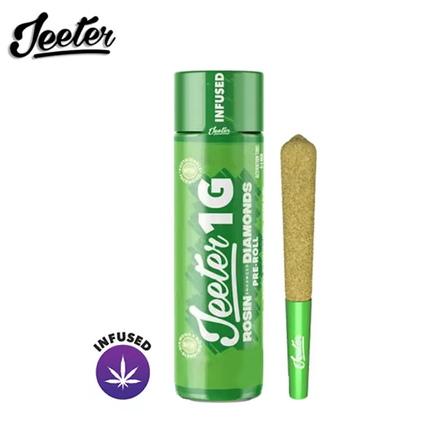 Infused Jeeter - Durban Poison - Rosin Enhanced Diamonds Pre-Roll - 1g