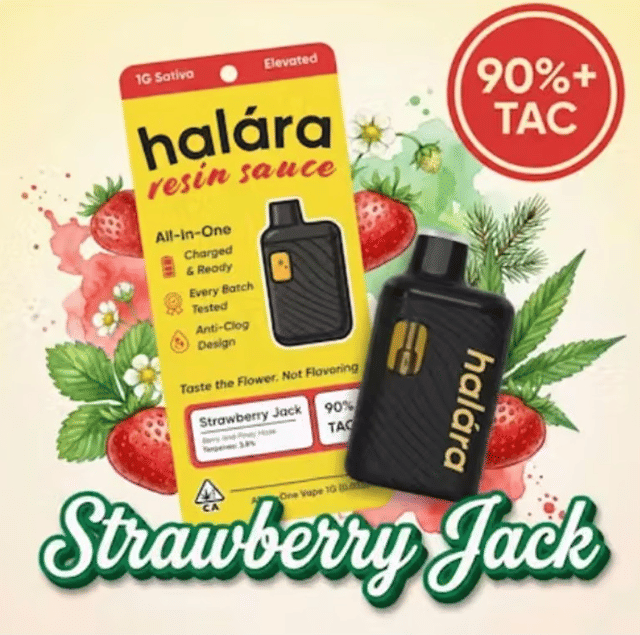 Halara - Strawberry Jack - Live Resin Sauce All In One Vape - 1g