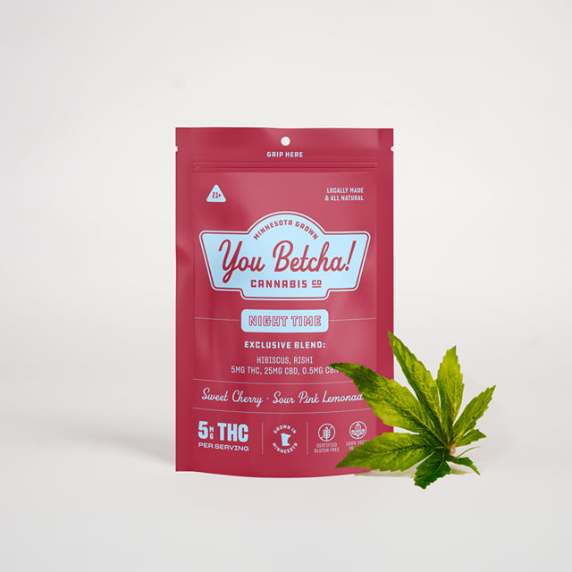 Sweet Cherry & Sour Pink Lemonade - 5mg Hemp THC / 25mg CBD / 5mg CBN Night Time Gummies - 10pk