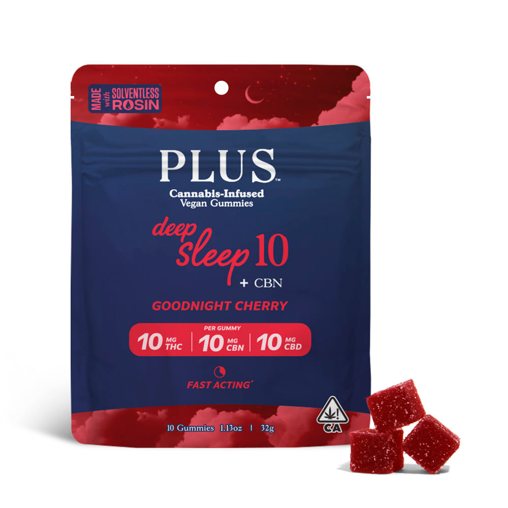 PLUS️ Products — Goodnight Cherry THC/CBN/CBD - 100mg Solventless Gummies