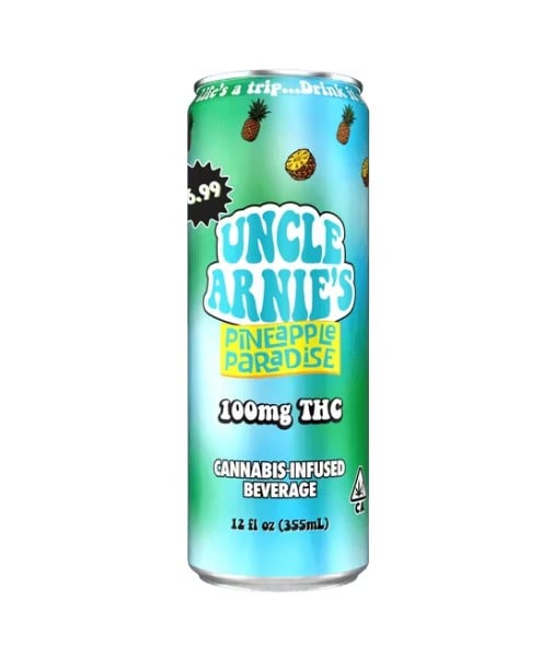 Uncle Arnie's Beverage 12oz Pineapple Paradise Soda 100mg
