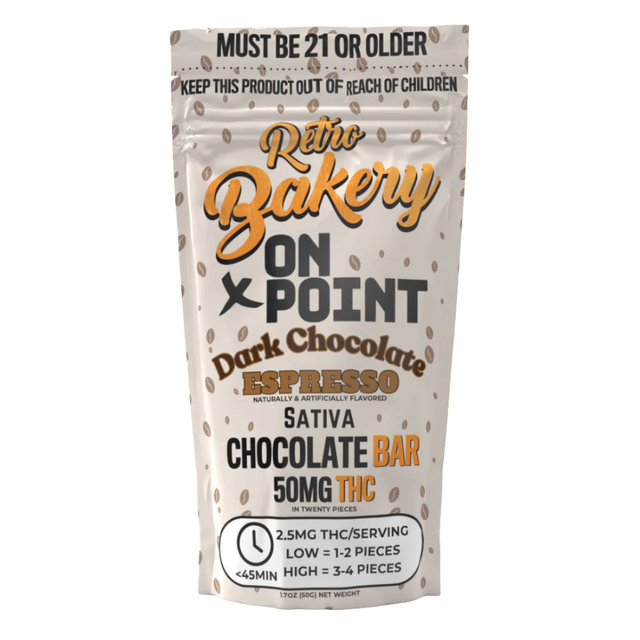 Dark Chocolate Espresso - 2.5mg Hemp THC Chocolate Bar - 20pk