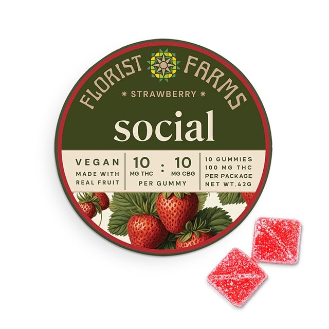 Social Strawberry | Gummy | 100mg | 10pk