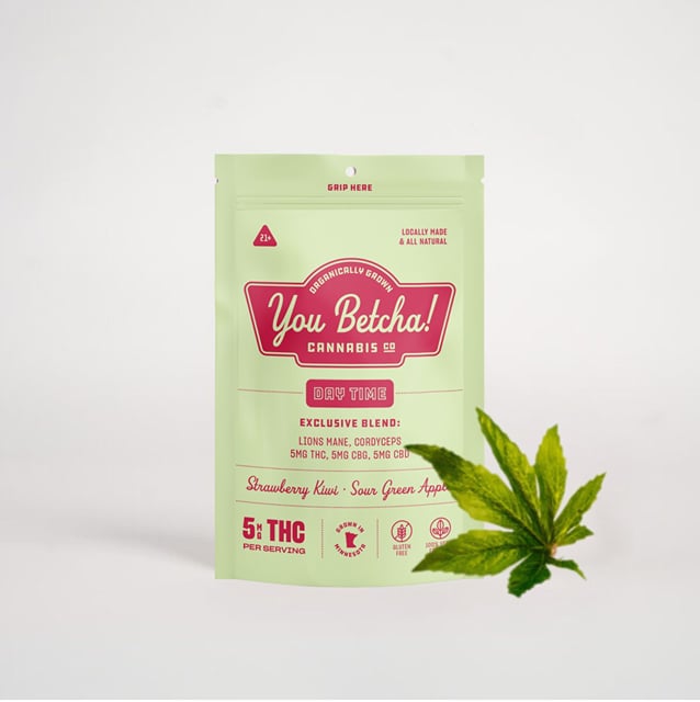Strawberry Kiwi & Sour Green Apple - 5mg Hemp THC:CBG:CBD Day Time Gummies 1:1:1 - 10pk