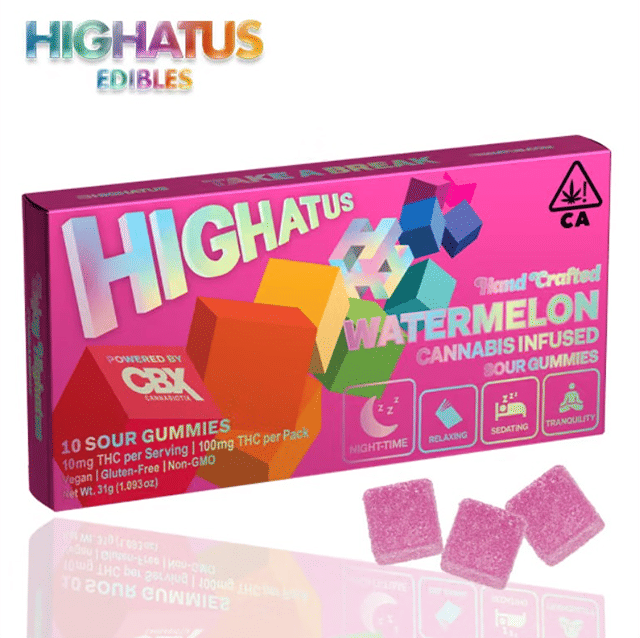 Highatus - Watermelon - Sour Gummies - 100mg