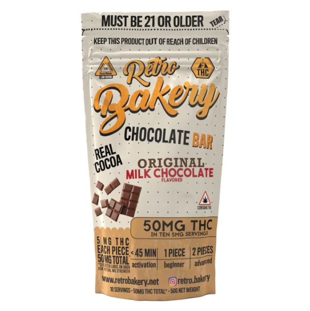 Milk Chocolate - 5mg Hemp THC Chocolate Bar - 10pk