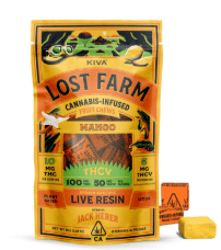 Kiva Confections: Mango Jack Herer :5 Lost Farm Fruit Chews