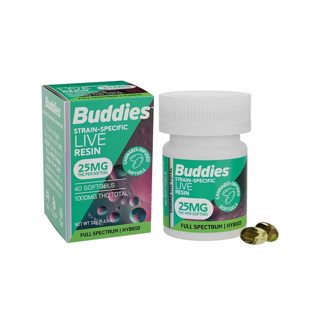 Hybrid | Live Resin Softgels | 25mg | 40ct Bottle | 1000mg
