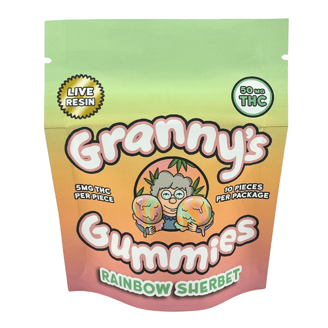 Rainbow Sherbet - 5mg Hemp THC Live Rosin Gummies - 10pk