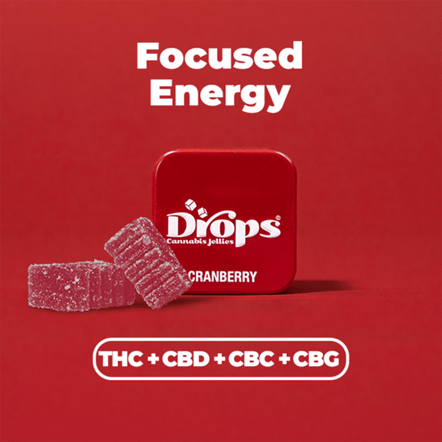 Drops: Cranberry - 50mgTHC / 50mgCBN / 50mgCBC / 50mgCBG