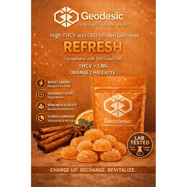 Refresh Gummies - Orange Chai Latte - 2:1:1 THC:THCV:CBG - 100mg 10pk