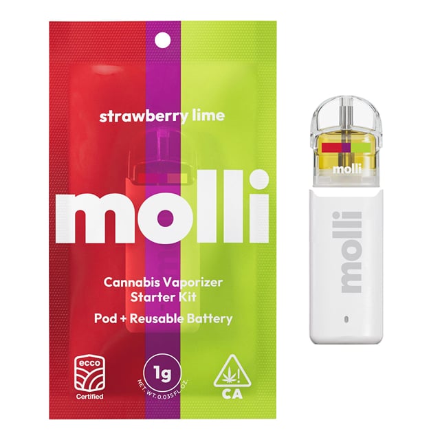 Strawberry Lime | 1g | Pod + Battery Kit | Molli | Hybrid