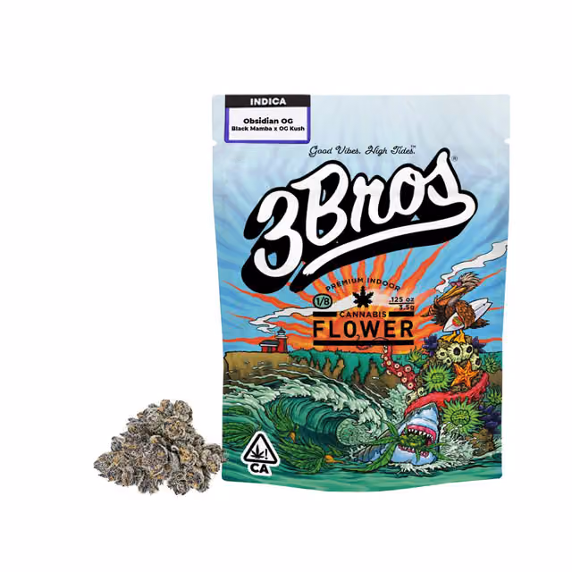 3 Bros | Indoor Flower | 3.5g | Obsidian OG | Indica