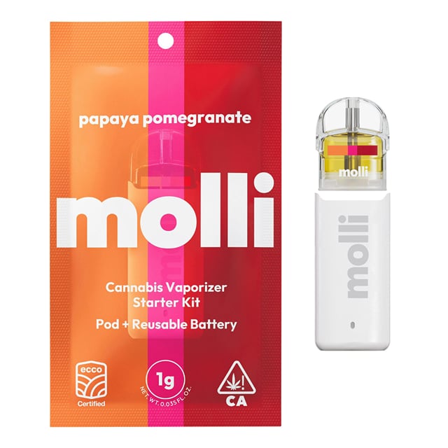 Papaya Pomegranate Starter Kit | 1g | Battery + Pod | Molli | Hybrid
