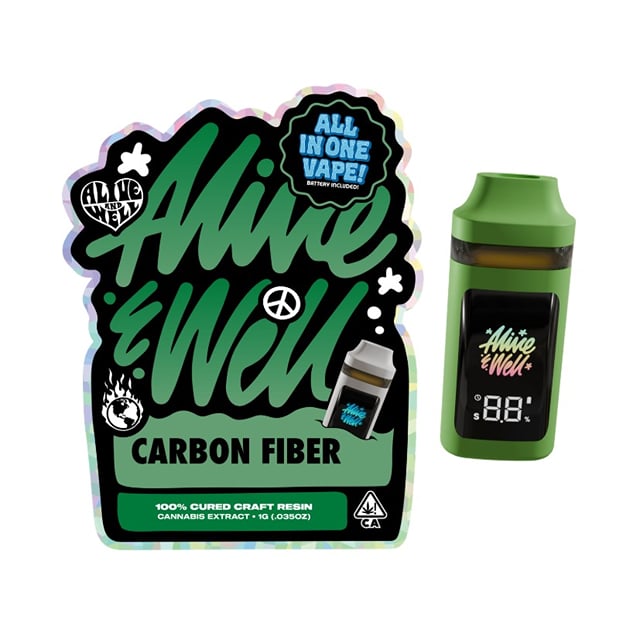 CARBON FIBER ALL-IN-ONE DISPOSABLE CURED RESIN VAPE | ALIVE AND WELL