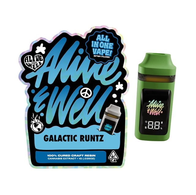 GALACTIC RUNTZ ALL-IN-ONE DISPOSABLE CURED RESIN VAPE | ALIVE AND WELL