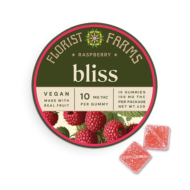 Raspberry Bliss Gummy 100mg|10pk