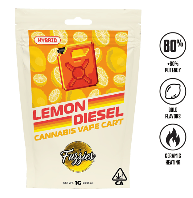 Fuzzies 1g Vape Cart - Lemon Diesel